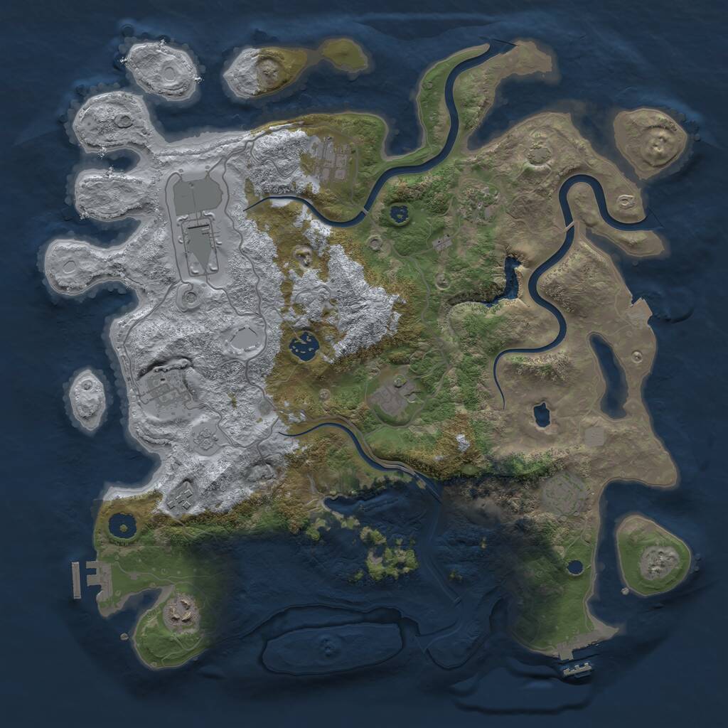Rust Map: Procedural Map, Size: 4000, Seed: 24863870, 15 Monuments