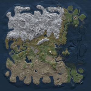 Thumbnail Rust Map: Procedural Map, Size: 5000, Seed: 4674636, 17 Monuments