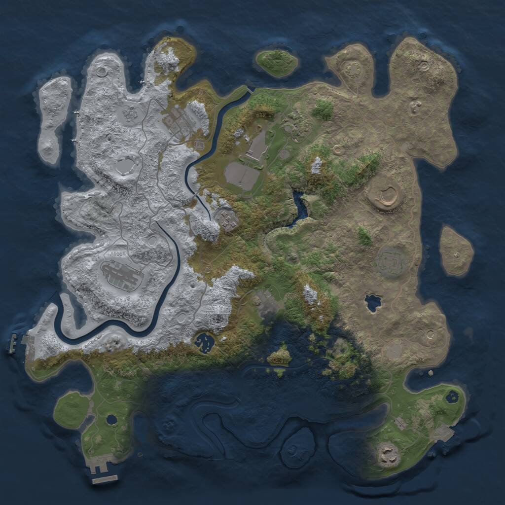 Rust Map: Procedural Map, Size: 4000, Seed: 755323415, 16 Monuments