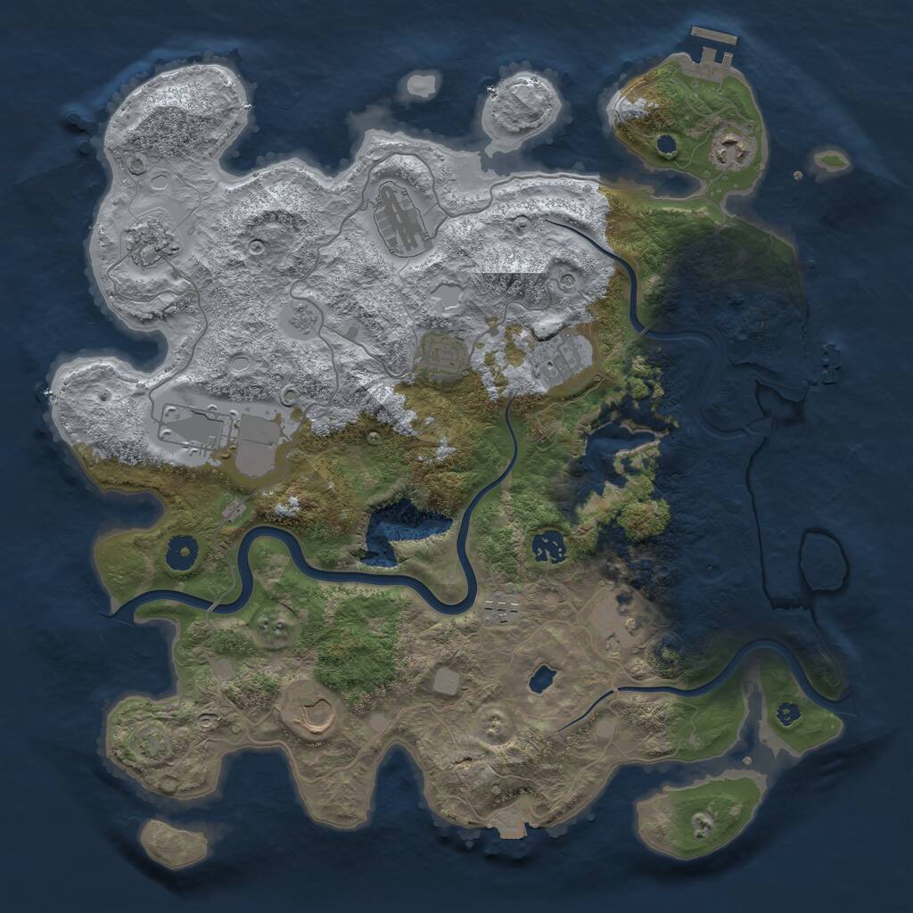 Rust Map: Procedural Map, Size: 4000, Seed: 26620, 16 Monuments