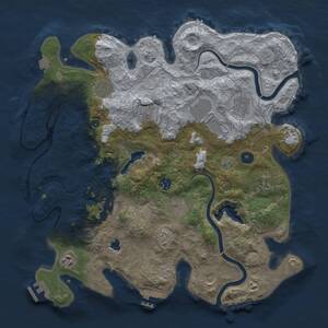 Thumbnail Rust Map: Procedural Map, Size: 4000, Seed: 1537997350, 17 Monuments