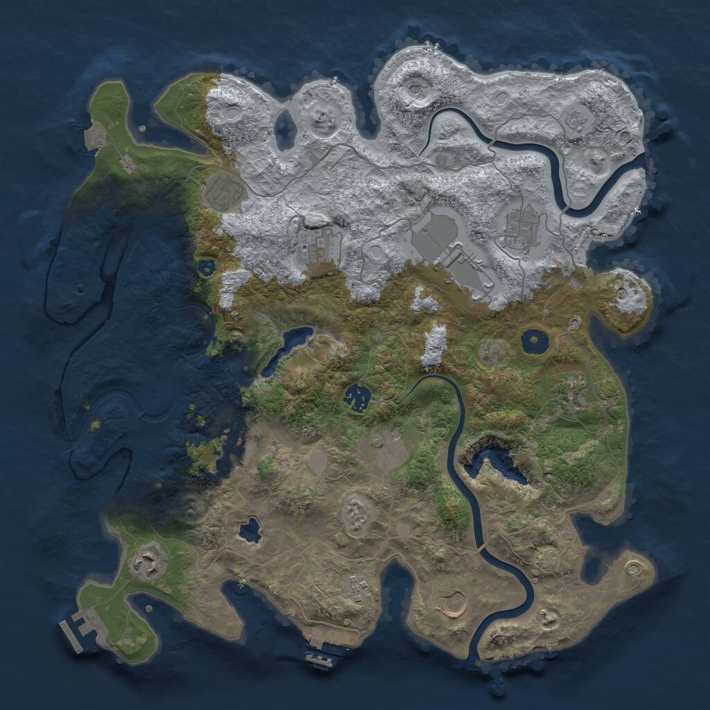 Rust Map: Procedural Map, Size: 4000, Seed: 1537997350, 17 Monuments