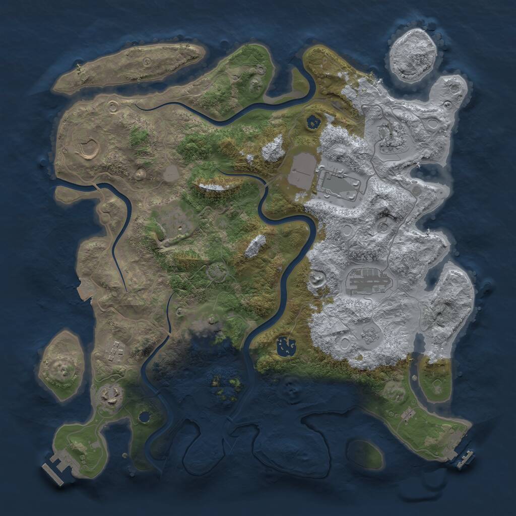 Rust Map: Procedural Map, Size: 3800, Seed: 1754632804, 15 Monuments