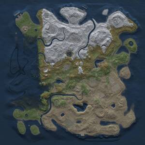 Thumbnail Rust Map: Procedural Map, Size: 4500, Seed: 679521616, 17 Monuments
