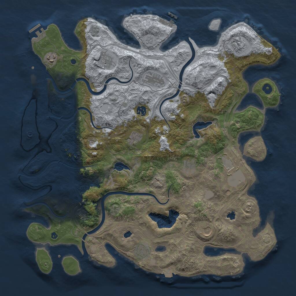 Rust Map: Procedural Map, Size: 4500, Seed: 679521616, 17 Monuments