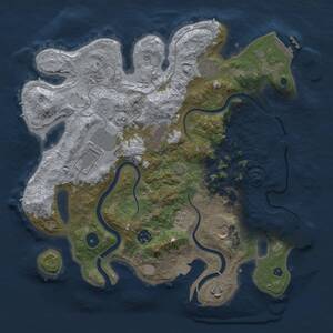 Thumbnail Rust Map: Procedural Map, Size: 3600, Seed: 225811, 14 Monuments