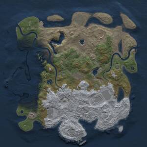 Thumbnail Rust Map: Procedural Map, Size: 4000, Seed: 1845049552, 14 Monuments