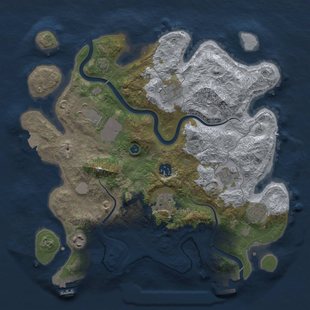 Rust Map: Procedural Map, Size: 3500, Seed: 8900, 14 Monuments