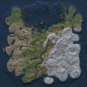 Thumbnail Rust Map: Procedural Map, Size: 4500, Seed: 842484696, 17 Monuments