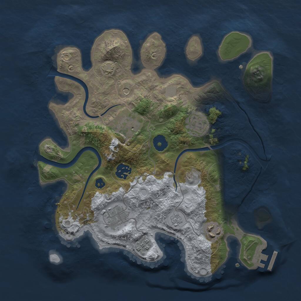 Rust Map: Procedural Map, Size: 3000, Seed: 186004066, 11 Monuments