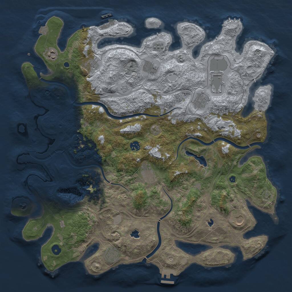 Rust Map: Procedural Map, Size: 4500, Seed: 334375737, 16 Monuments