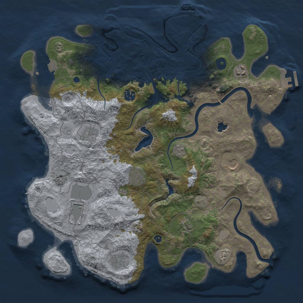 Rust Map: Procedural Map, Size: 4000, Seed: 32143604, 15 Monuments