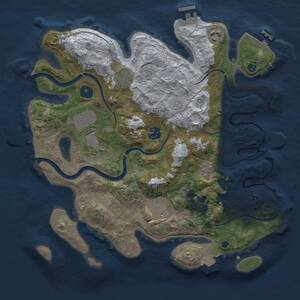 Thumbnail Rust Map: Procedural Map, Size: 3500, Seed: 1121155, 12 Monuments