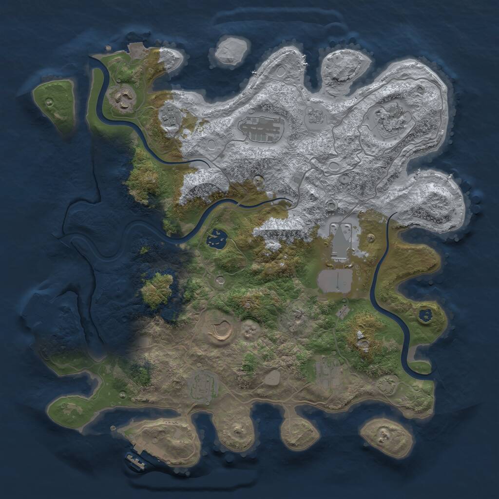Rust Map: Procedural Map, Size: 3750, Seed: 638616, 15 Monuments