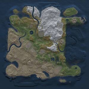 Thumbnail Rust Map: Procedural Map, Size: 3600, Seed: 1046984840, 17 Monuments