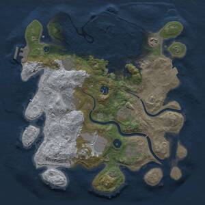 Thumbnail Rust Map: Procedural Map, Size: 3500, Seed: 1106774862, 15 Monuments
