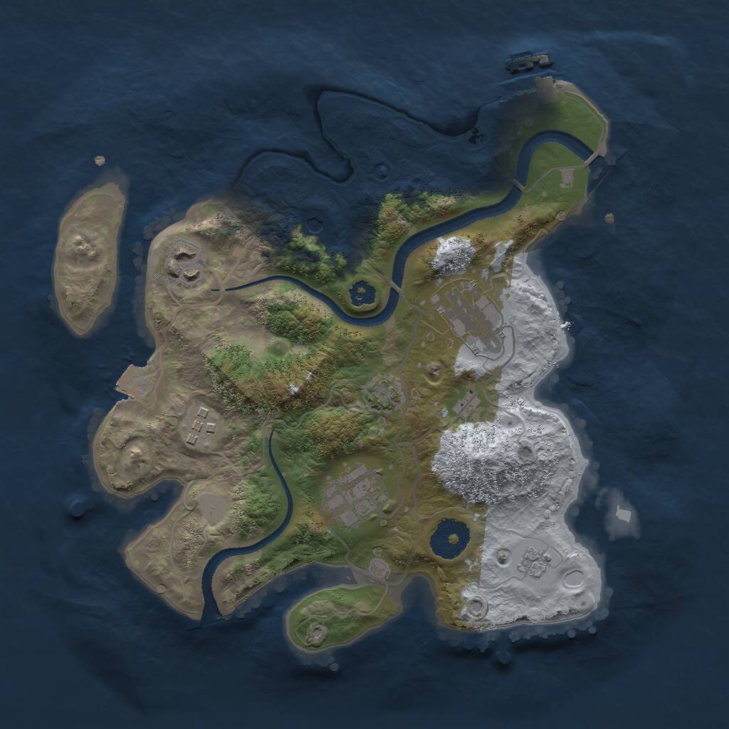 Rust Map: Procedural Map, Size: 2800, Seed: 1634141197, 9 Monuments