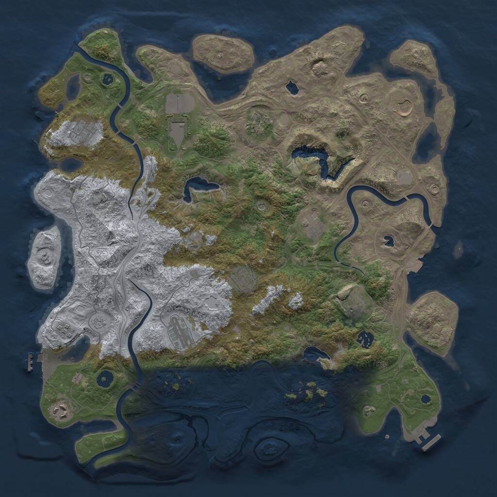 Rust Map: Procedural Map, Size: 4500, Seed: 1479779898, 17 Monuments