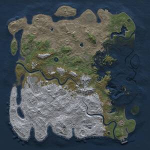 Thumbnail Rust Map: Procedural Map, Size: 5000, Seed: 725209746, 17 Monuments