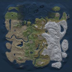 Thumbnail Rust Map: Procedural Map, Size: 4500, Seed: 642499215, 16 Monuments