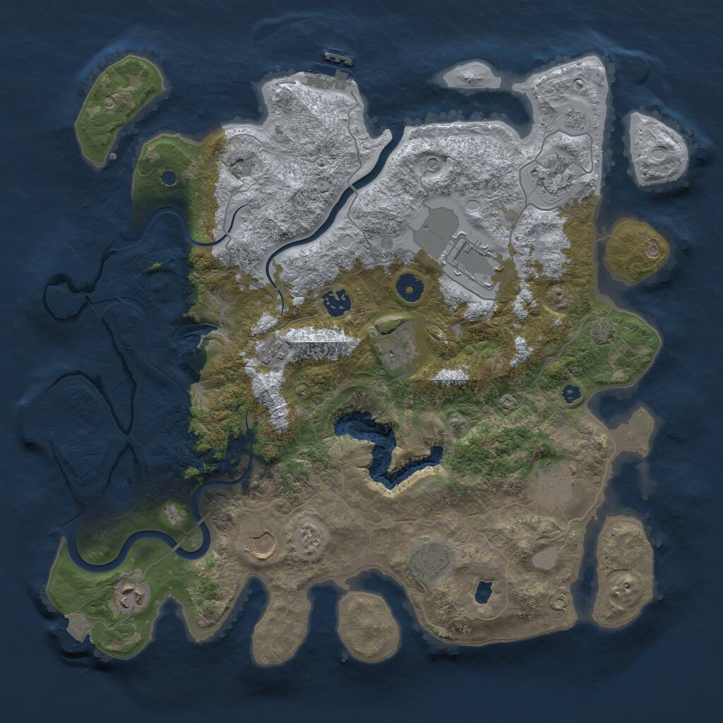 Rust Map: Procedural Map, Size: 4000, Seed: 18810, 15 Monuments