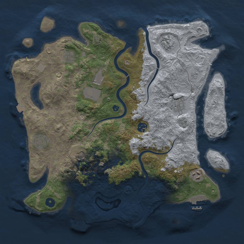 Rust Map: Procedural Map, Size: 3800, Seed: 825106608, 15 Monuments