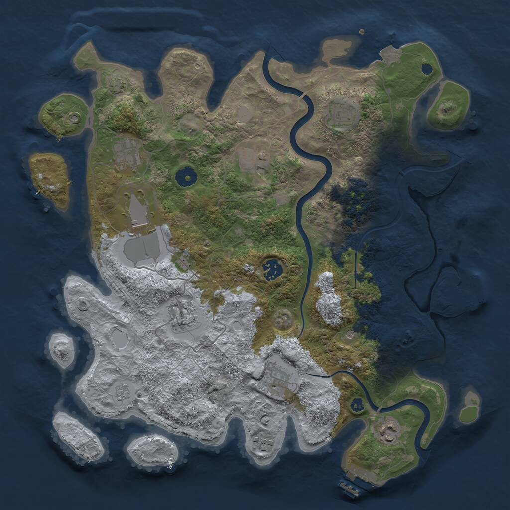 Rust Map: Procedural Map, Size: 3750, Seed: 1777608679, 15 Monuments