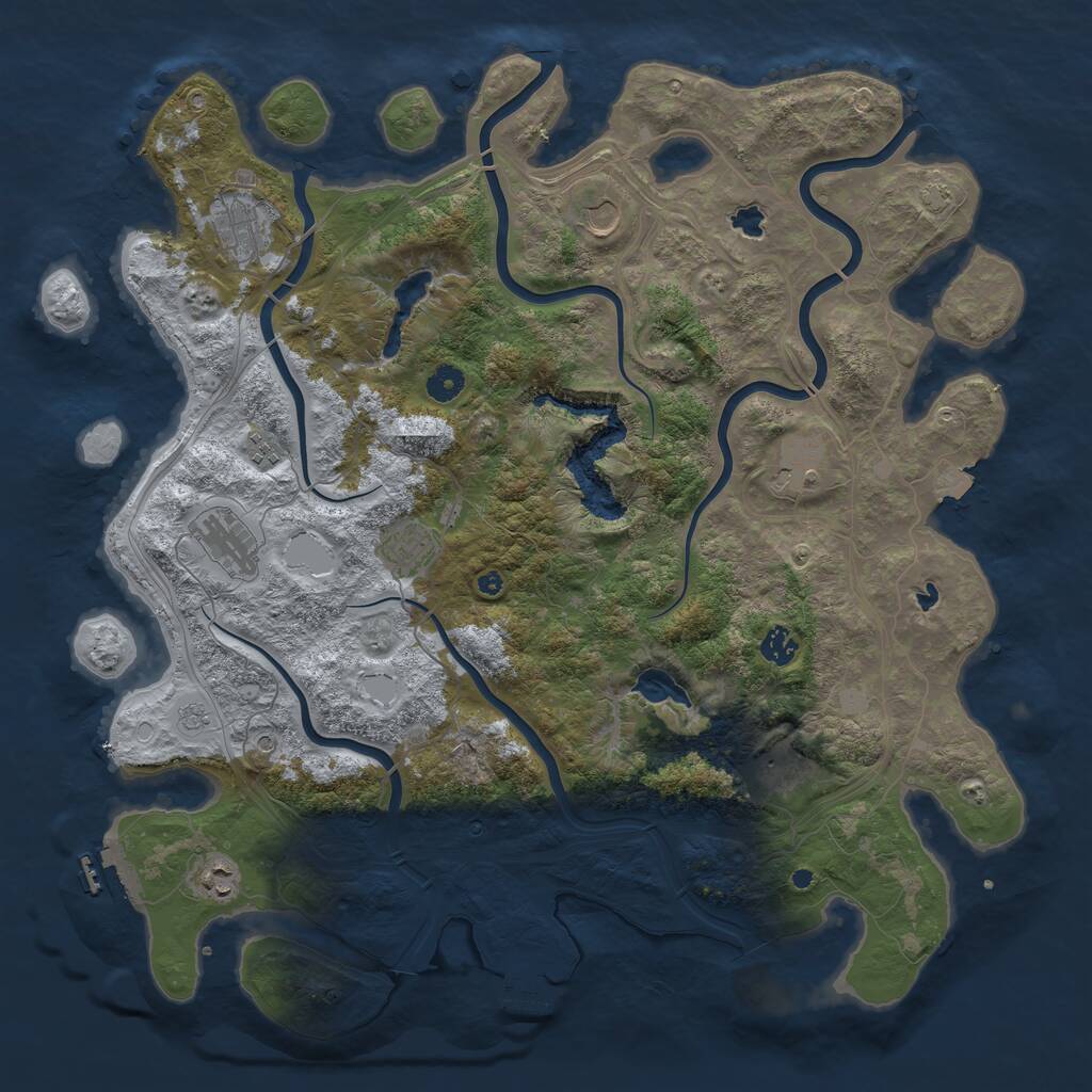 Rust Map: Procedural Map, Size: 4500, Seed: 663047161, 15 Monuments