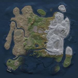 Thumbnail Rust Map: Procedural Map, Size: 3500, Seed: 1833730732, 15 Monuments