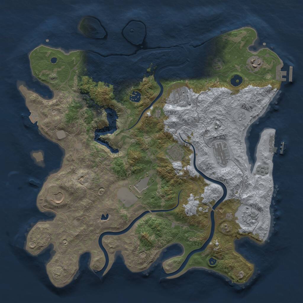 Rust Map: Procedural Map, Size: 4000, Seed: 1624912877, 15 Monuments