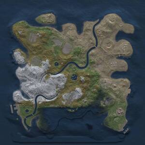 Thumbnail Rust Map: Procedural Map, Size: 3500, Seed: 2888906, 15 Monuments