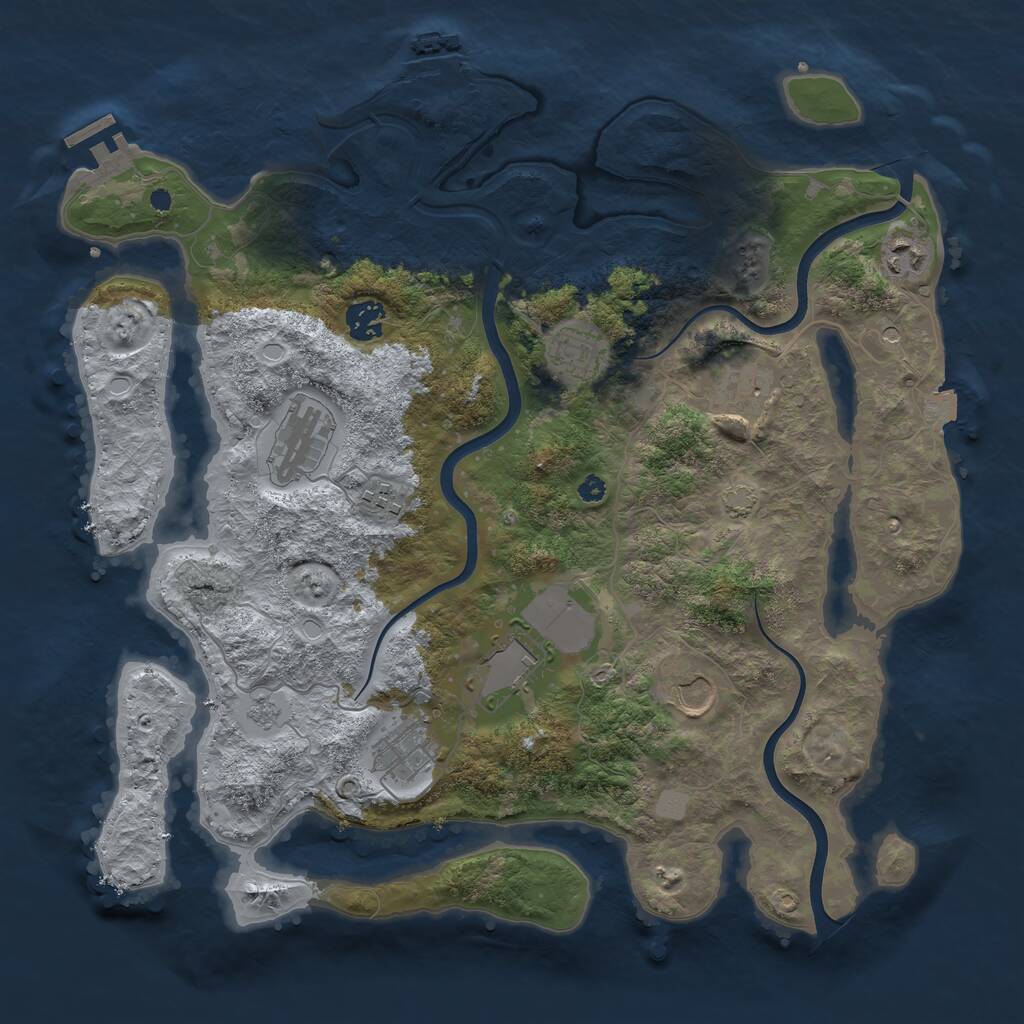 Rust Map: Procedural Map, Size: 3800, Seed: 264437127, 15 Monuments