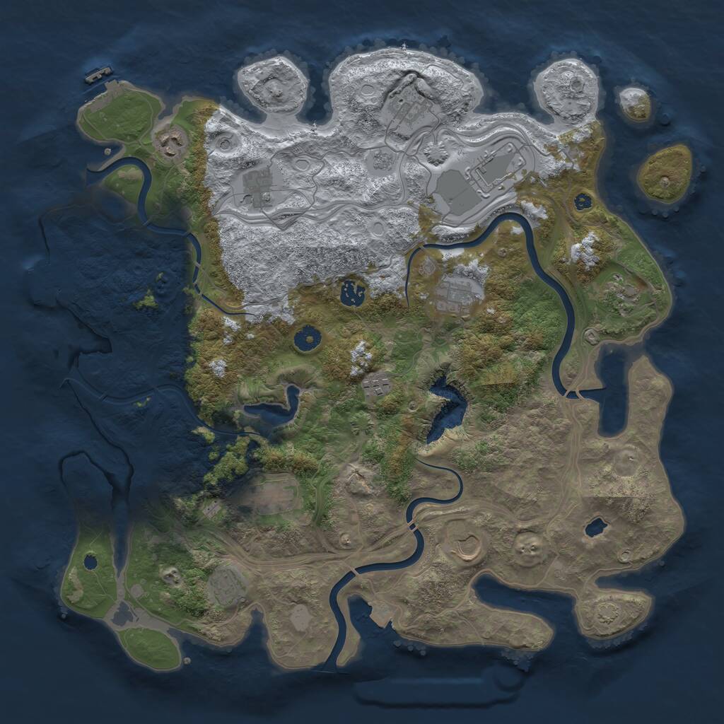 Rust Map: Procedural Map, Size: 4250, Seed: 858076807, 17 Monuments