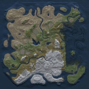 Thumbnail Rust Map: Procedural Map, Size: 4500, Seed: 129348993, 17 Monuments