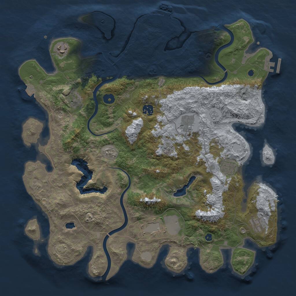 Rust Map: Procedural Map, Size: 4000, Seed: 6541684, 14 Monuments