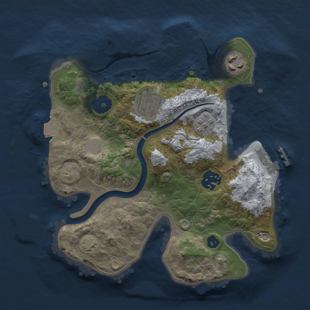 Rust Map: Procedural Map, Size: 2500, Seed: 1380463929, 8 Monuments