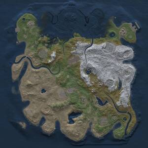 Thumbnail Rust Map: Procedural Map, Size: 4000, Seed: 1516188587, 17 Monuments