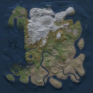 Thumbnail Rust Map: Procedural Map, Size: 3750, Seed: 949048694, 16 Monuments