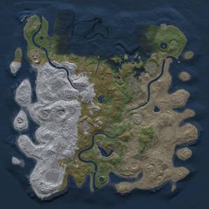 Thumbnail Rust Map: Procedural Map, Size: 4350, Seed: 230501922, 17 Monuments