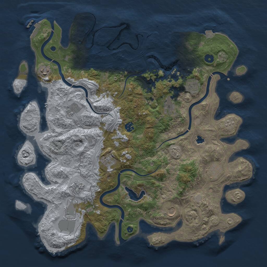 Rust Map: Procedural Map, Size: 4350, Seed: 230501922, 17 Monuments