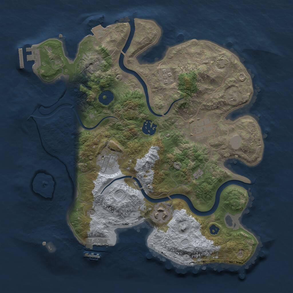 Rust Map: Procedural Map, Size: 3000, Seed: 240724090, 10 Monuments