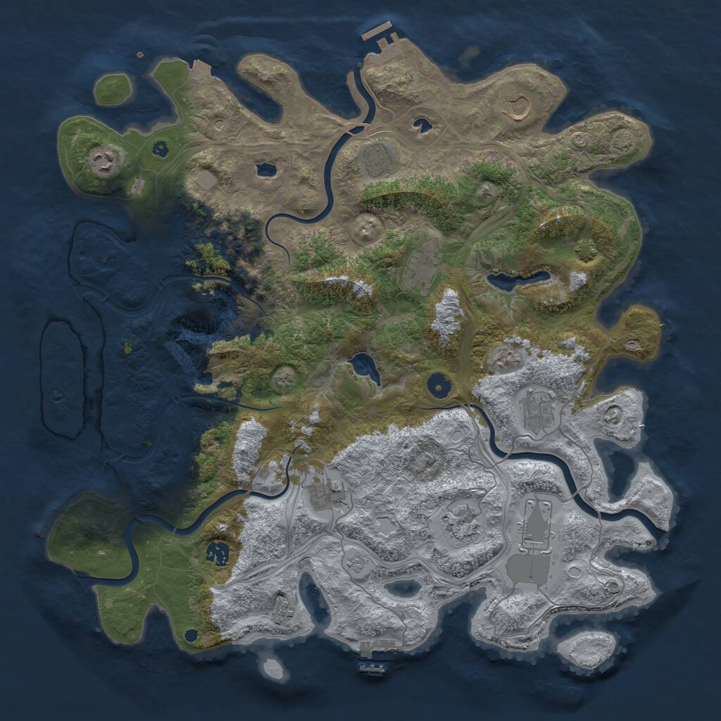 Rust Map: Procedural Map, Size: 4500, Seed: 1389245066, 16 Monuments