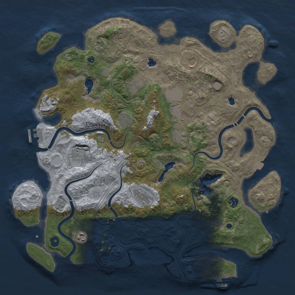 Rust Map: Procedural Map, Size: 4500, Seed: 270254582, 17 Monuments