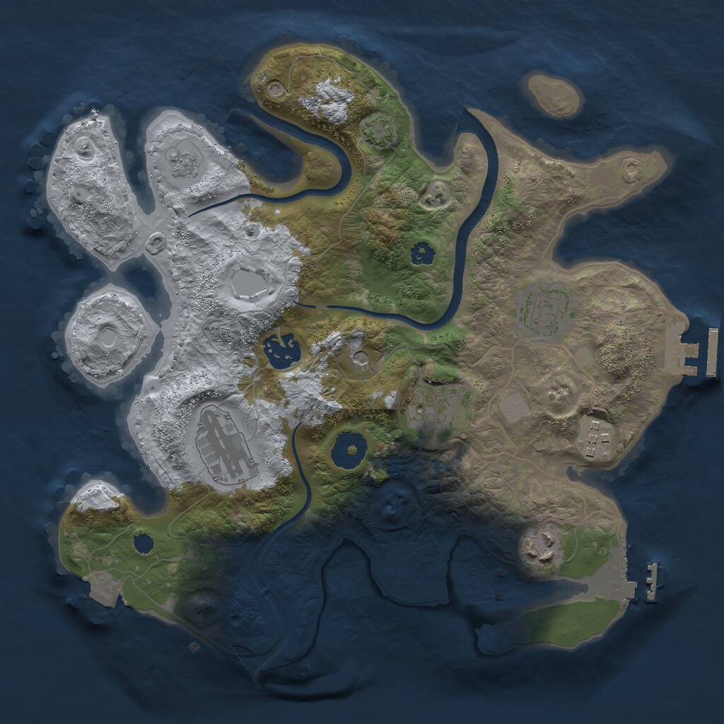 Rust Map: Procedural Map, Size: 3000, Seed: 26086, 12 Monuments