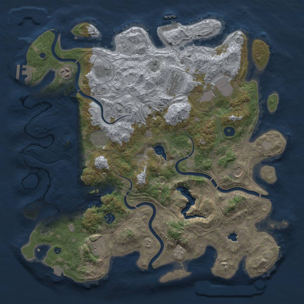 Rust Map: Procedural Map, Size: 4250, Seed: 925903493, 15 Monuments
