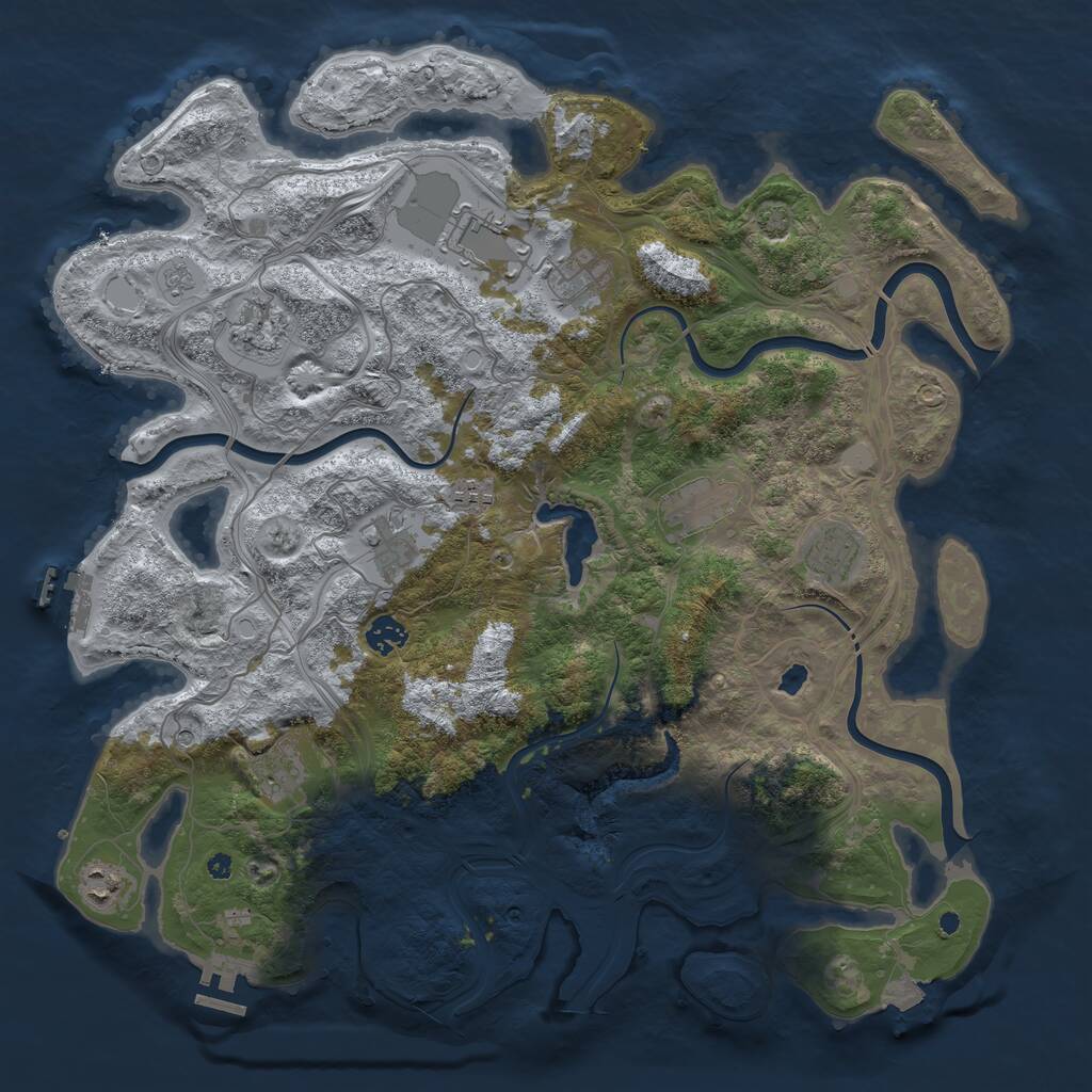 Rust Map: Procedural Map, Size: 4250, Seed: 387157935, 16 Monuments