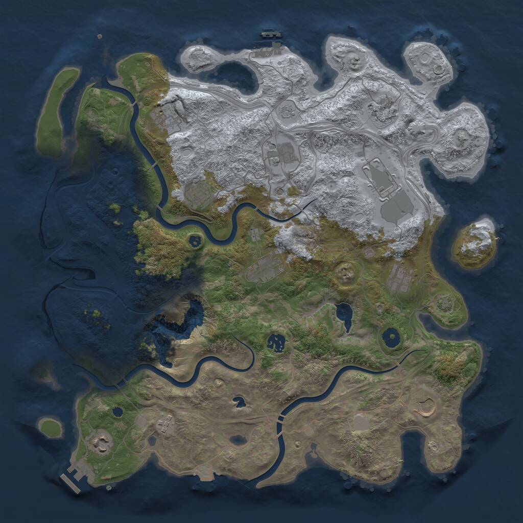 Rust Map: Procedural Map, Size: 4250, Seed: 1237998946, 17 Monuments