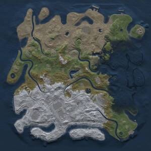 Thumbnail Rust Map: Procedural Map, Size: 4500, Seed: 377735989, 16 Monuments