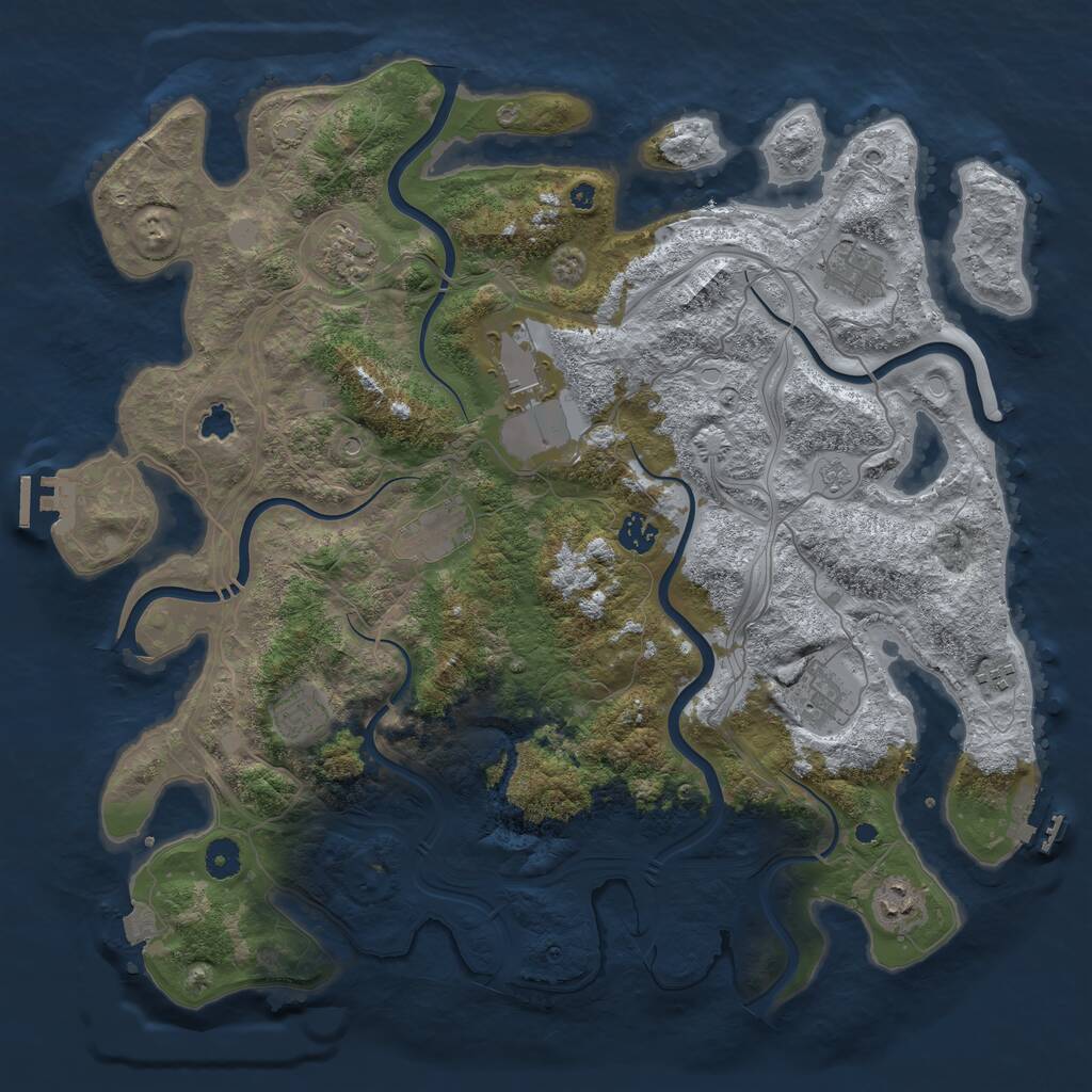 Rust Map: Procedural Map, Size: 4250, Seed: 621608612, 15 Monuments