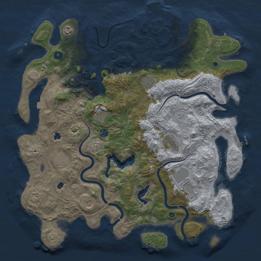 Rust Map: Procedural Map, Size: 4500, Seed: 1584541658, 16 Monuments